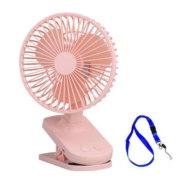 Rechargeable Destop Mini Clip Fan W/LED Light &amp; Lanyard