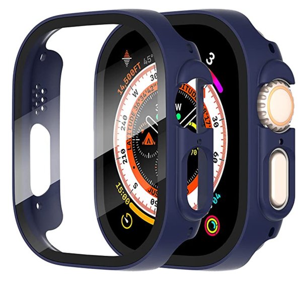Blue Hard Case Screen Protector For Apple Watch Ultra 49mm
