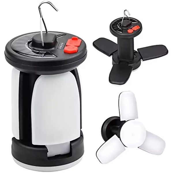 Outdoor Lighting Portable LED Solar Camping Lights USB Rechargeable