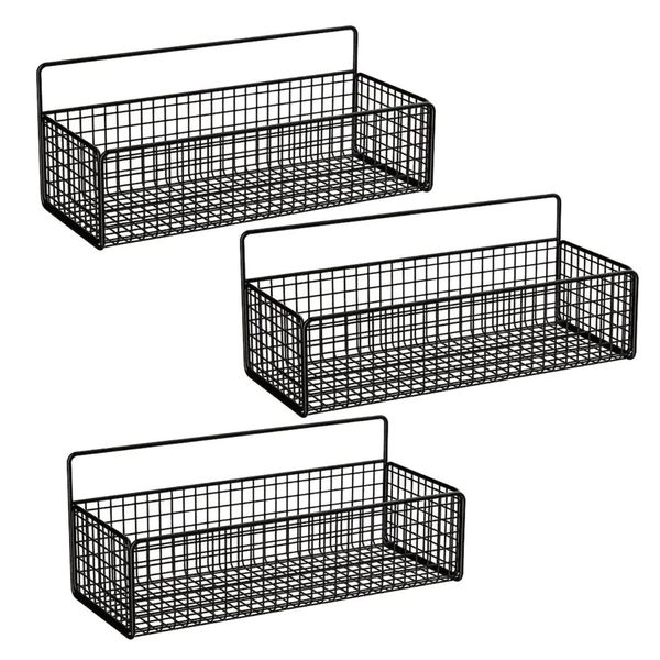 Decor Wall Mounted Wire Metal Yarn Storage Rack Set of 3 - 35cm