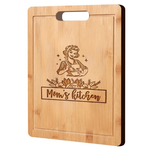 Laser Engraved Bamboo Block Functional Chopping Board Mom Birthday Gifts