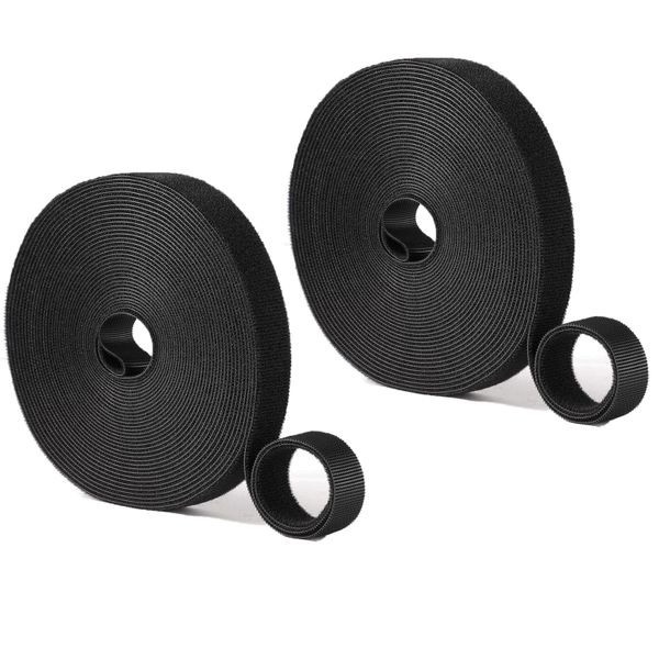 2Rolls -1.5cm x 5M Reusable Cable Ties Cinch Straps
