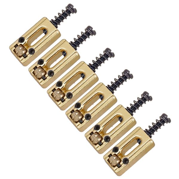 6 Pcs Metal Guitar Bridge Saddle for Electric Guitar Parts,Black