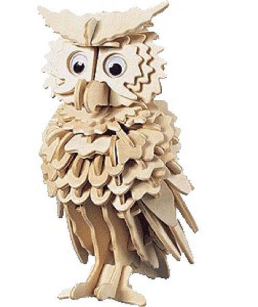 Owl Bird 3D Puzzle Wooden 3D Model by Everything Laser