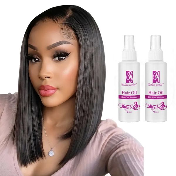 Golden Perfect 14Inch Full Frontal Straight Glueless Bob Wig+Hair Oil Combo