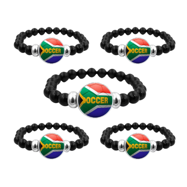 5PK Football Soccer South Africa Snap Bracelet Souvenir Novelty Gifting