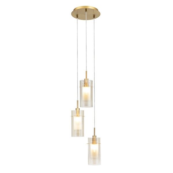 The Lighting Warehouse - Pendant Duo 3 Light Spiral - Champagne
