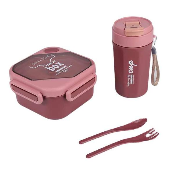 Pink Lunchbox and Flask Cup Set