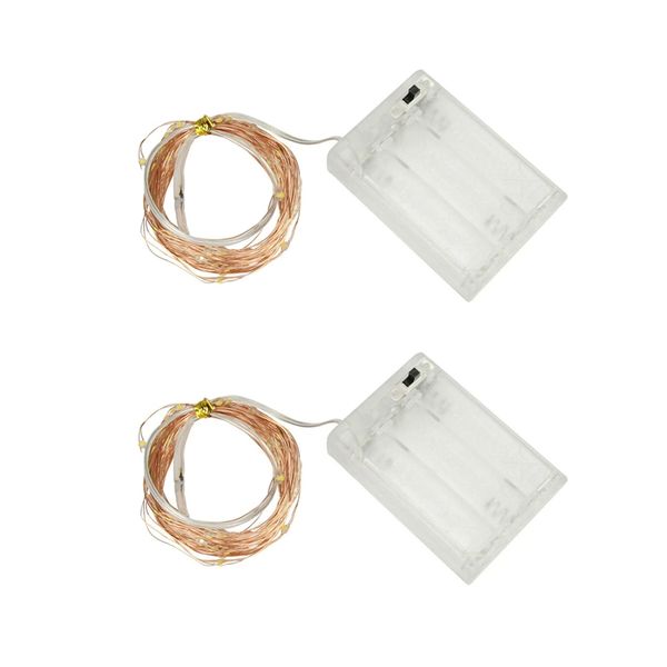 Battery Operated Copper Wire Fairy Light - 5m Warm White Pack of 2