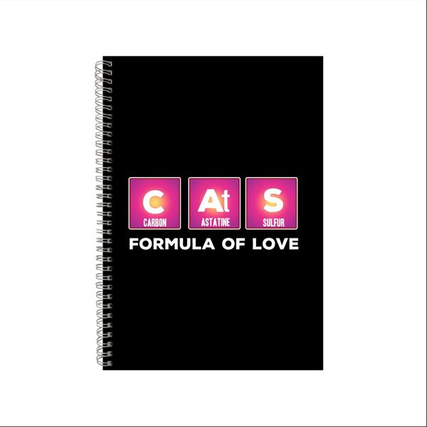 Cats Formula Of Love Notebook Pet Gift Idea A4 Notepad Pad 30