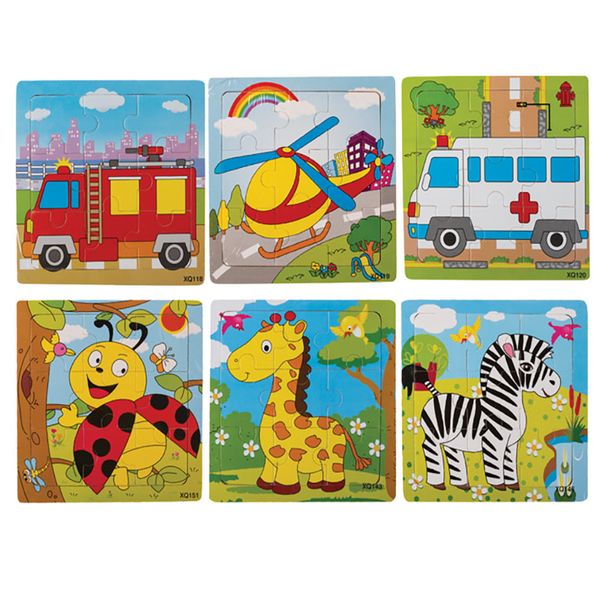Set of 6 Puzzle Wooden Tray