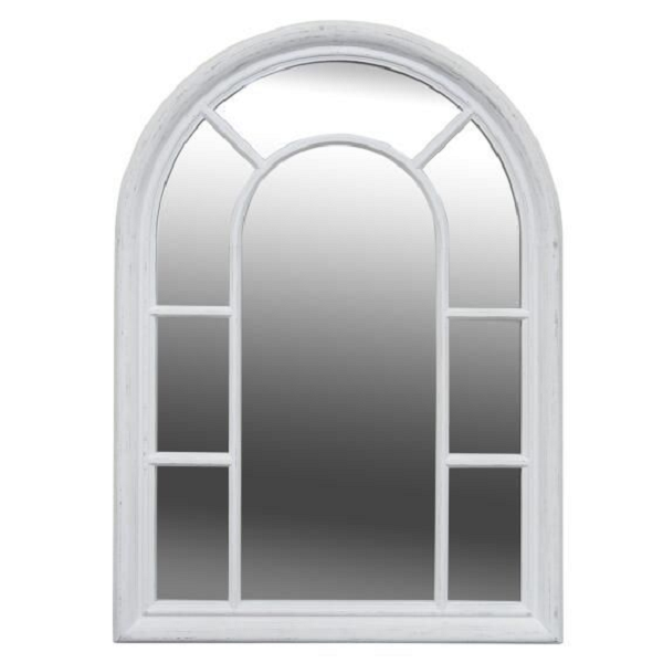 Distressed White Arch Mirror - 104.8cm