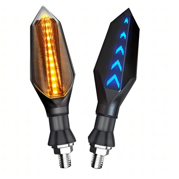 Motorcycle Blinkers Indicator Turn Signal Amber Flowing Sequential Lamp