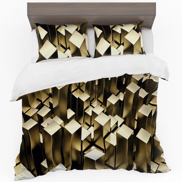 Abstract Purple Cubes Duvet Cover Set