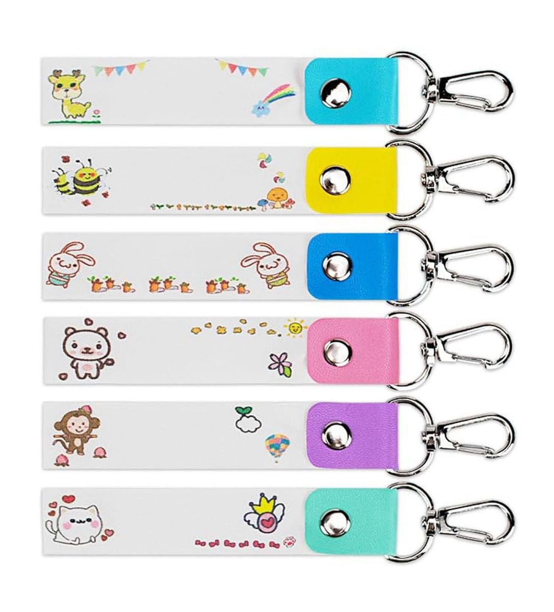 6 Pieces Personalized Name Tag Hooks, Child ID Tags, Name Tags for Luggage