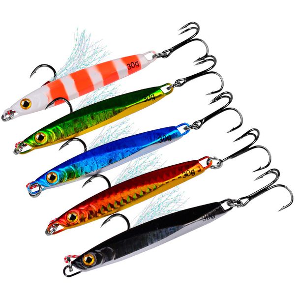 5Pcs PROBEROS LF128 Metal Jig Lure (7-30G, 5 Colors)