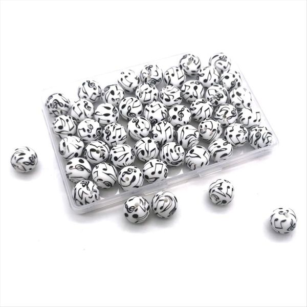 50 Pcs Silicone Beads 15Mm Bulk for Key Chain Bulk B