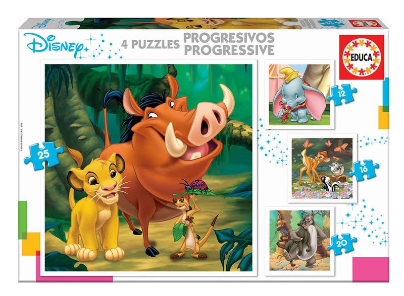 Educa Multi 4 Puzzles - Disney Animals (12,16,20,25 Piece)