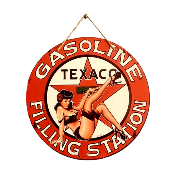 Texaco Gasoline Filling Station Contour Cut Wall Art