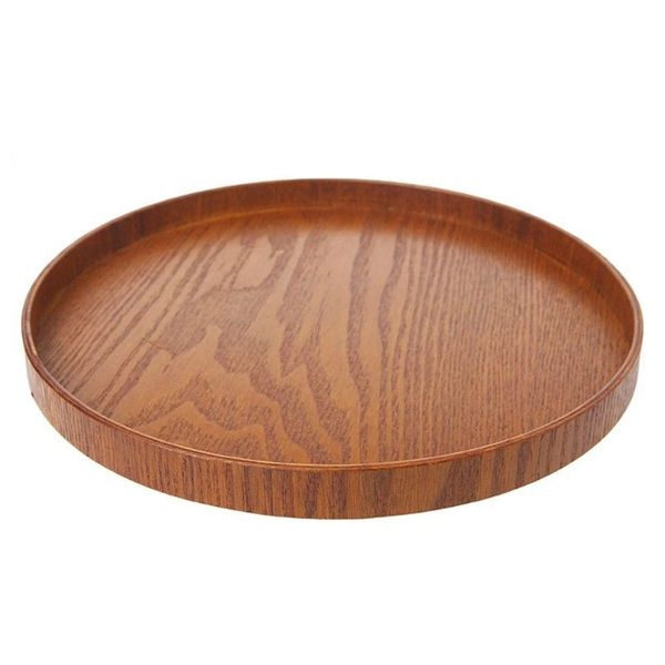 Home Decor Japanese Style Modern Circular Wooden Serving Platter Tray