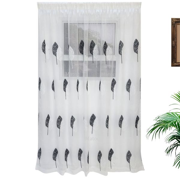 Matoc Designs Curtain - Double Tree Voile - Grey and White- Taped