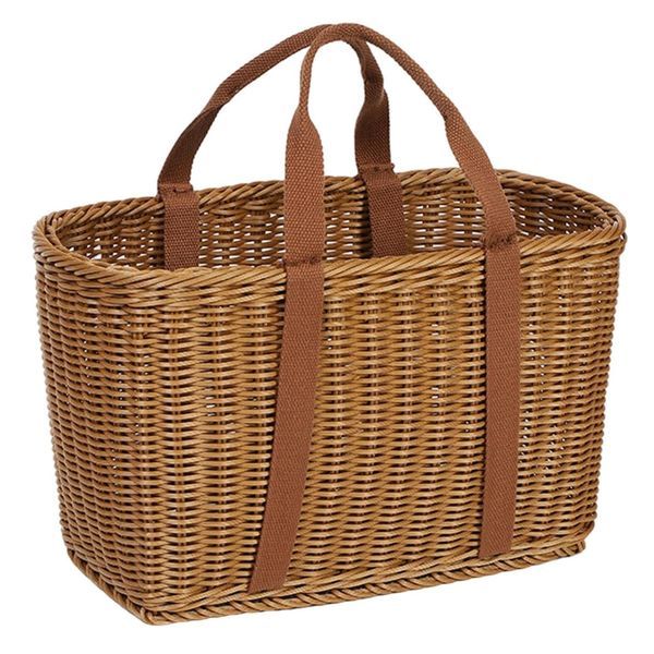Home Outdoor Multi-Functional Woven Wicker Rattan Picnic Basket - 41cm