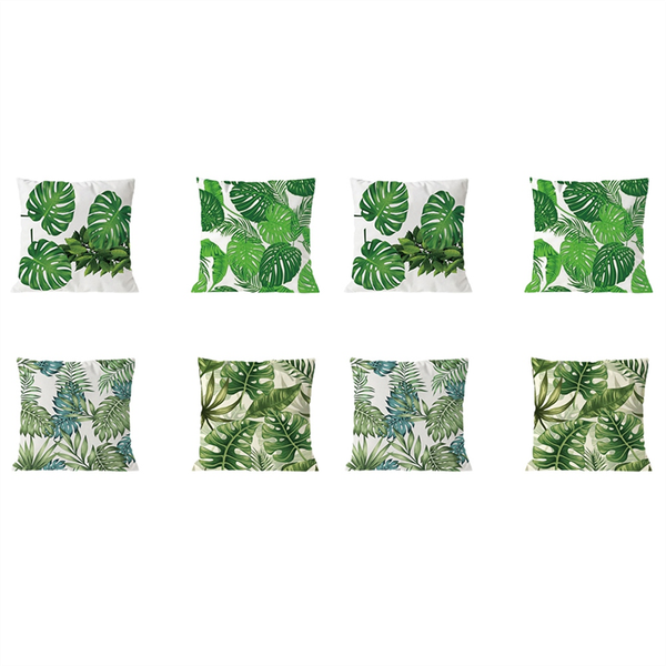 4Pcs Plant Cushion Cover Tropic Tree Green Throw Pillow Cover Palm