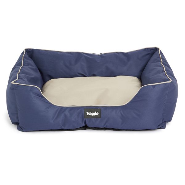 Wiggle Square Pet POD Bed - Navy/ Taupe
