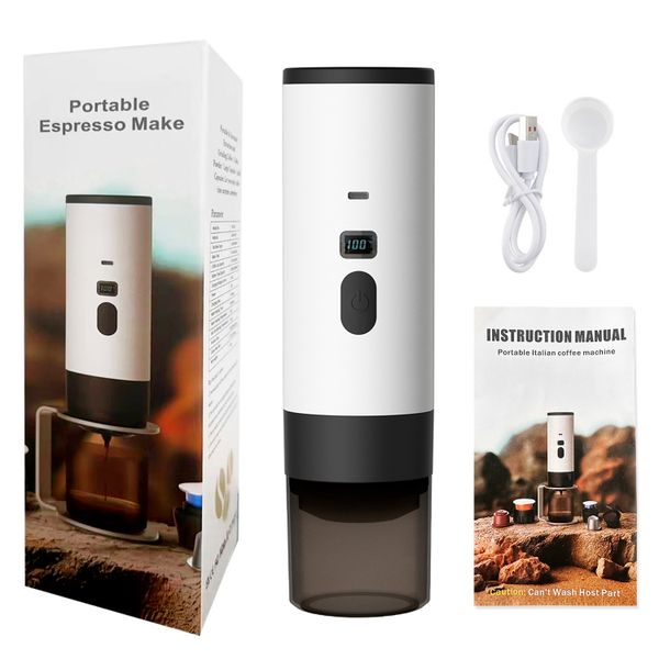 Self-Heating Portable Espresso Maker with LCD: Wireless Travel Coffee Set