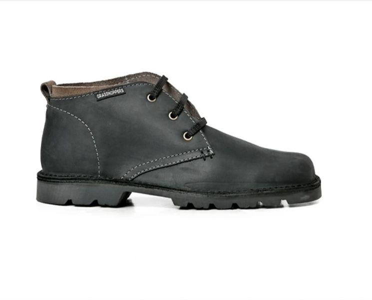 Grasshoppers Men Grey Square Toe Rubber Sole Boots