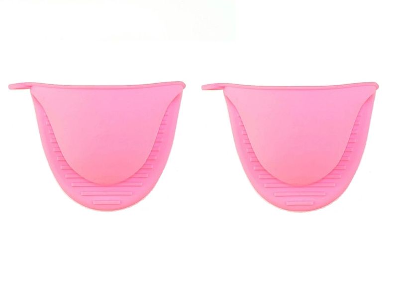 Mini Silicone Oven Gloves Mitts Heat Resistant Pair- Pink