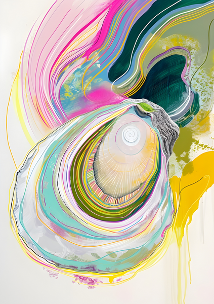 Wall Art Canvas - Abstract Circles of tree age vertical