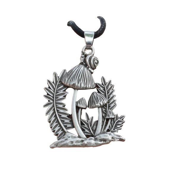 Natural Forest Mushroom Pendant Necklace
