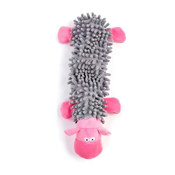 Plush Squeaky Pet Toy Durable Dog Interactive Game - Pink Pig