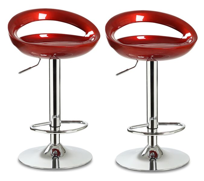 Bar Stools - Set of 2 - Wine Red
