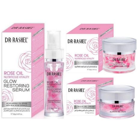 Dr Rashel Rose Oil Glow Essence Gel Cream Restoring Serum Eye Cream Kit Buy Online In South Africa Takealot Com