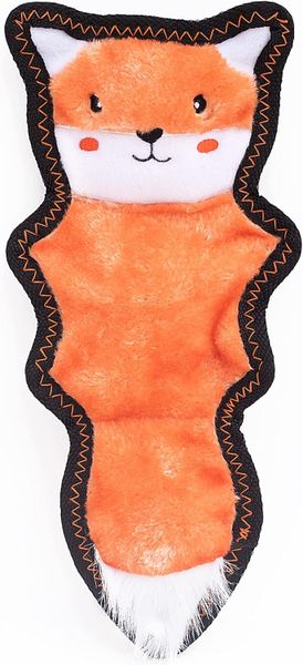 ZippyPaws Z-Stitch Skinny Peltz Durable Dog Toy With Squeakers - Fox