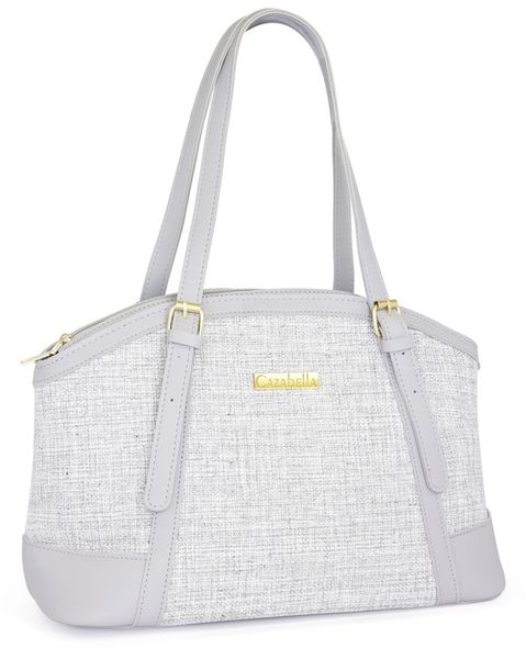 Cazabella Bianca woven grey tote