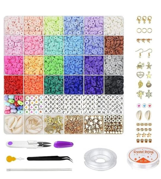6000 PCS Clay Beads for Bracelet Making, Mixed Jewelry DIY, With Tools