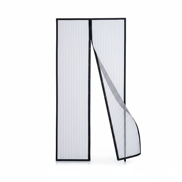 2 x Hands-Free Magnetic Screen Door Mesh 211 x 98cm (Single, Sliding, RVs)