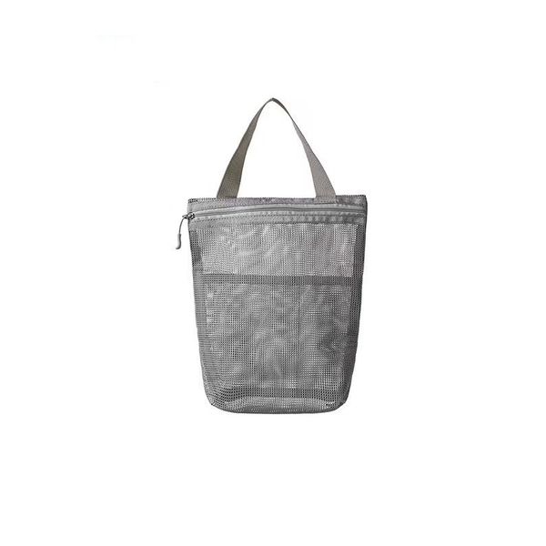 Mesh Toiletry Bag Portable Travel Makeup Organizer Shower Caddy Pouch Grey