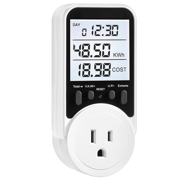 Backlit Large Display Electricity Usage Monitor Compatible with Universal
