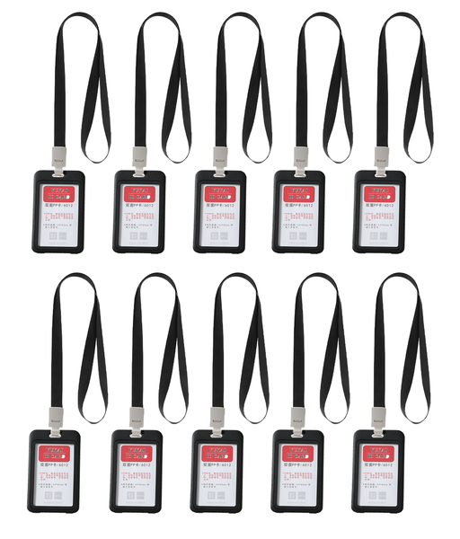 ARFAST -10 Piece Name Card/ID Badge Holder with Lanyard (Portrait)