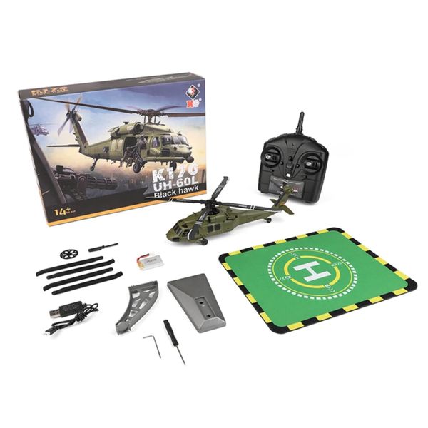 WL Toys-RC Black Hawk Helicopter Toys K170 4 CH Remote Aircraft Model