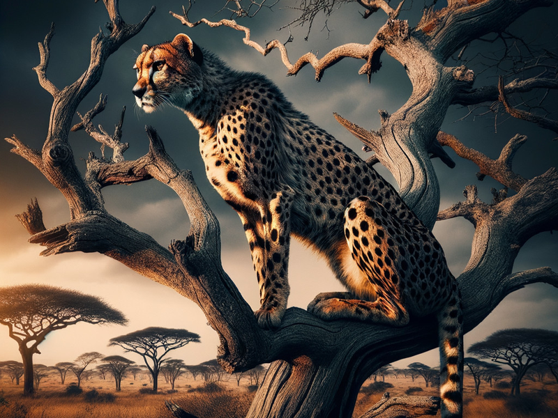 Canvas Wall Art Decor - Cheetah In The Savannah Artwork