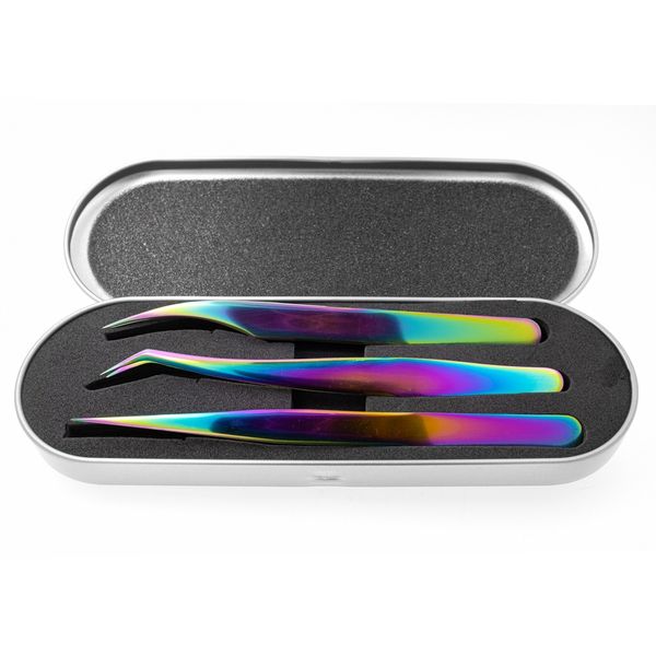 3 Piece Colorful Nail art Tweezers
