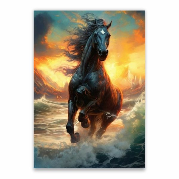 Horse Ocean Poster - A1