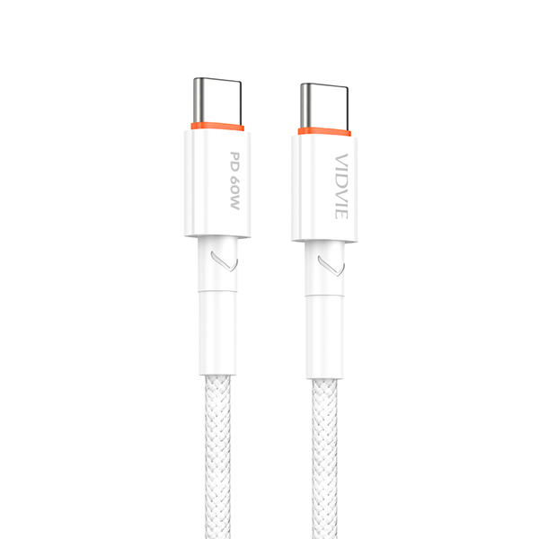 VIDVIE 60w Braided 1.2m USB Type-C to Type-C Fast Charging Cable
