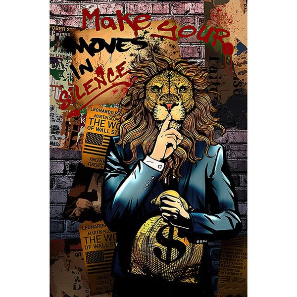 Canvas Art: Modern Art - Make Moves in Silence - Canvas Only