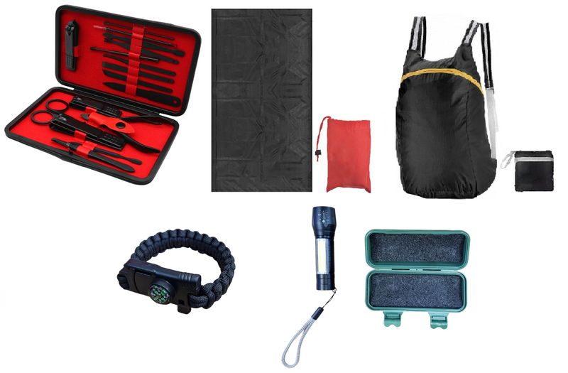 Basic Camping and Hiking Accessory Kit - 19 Piece